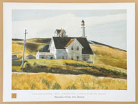 Edward Hopper exhibition poster - Hill and Houses - Cape Elizabeth - Maine - museum artist - art print - 1998