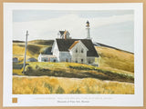 Edward Hopper exhibition poster - Hill and Houses - Cape Elizabeth - Maine - museum artist - art print - 1998