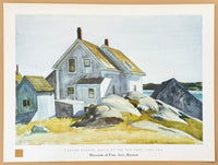 Edward Hopper exhibition poster - House at the old fort - Cape Ann - museum Fine Arts Boston - art print - 1998