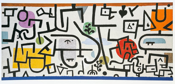 Paul Klee exhibition poster - Reicher Hafen - port - museum artist - art print - cubism - 1997