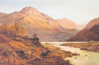 Alfred de Breanski exhibition poster - Mountain landscape - museum artist - art print - wildlife - river - British painter