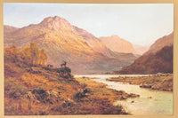 Alfred de Breanski exhibition poster - Mountain landscape - museum artist - art print - wildlife - river - British painter