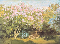 Claude Monet exhibition poster - Blossoming flowers in a field - impressionist - green - romantic - museum artist - art print