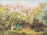 Claude Monet exhibition poster - Blossoming flowers in a field - impressionist - green - romantic - museum artist - art print