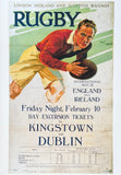 Rugby match - England versus Ireland - exhibition poster - sport - decorative art print - offset litho - reproduction