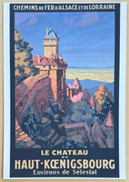 Chemins de Fer D'Alsace et de Lorraine - Le Chateau Haut-Koenigsbourg - exhibition poster - France - French Tourism - decorative art print
