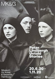 Peter Lindbergh exhibition poster - Untold Stories - fashion - models - art print - Linda Evangelista, Michaela Bercu and Kirsten Owen