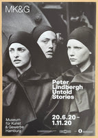 Peter Lindbergh exhibition poster - Untold Stories - fashion - models - art print - Linda Evangelista, Michaela Bercu and Kirsten Owen