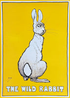 John Hassall exhibition poster - The Wild Rabbit - Children's book - museum artist - art print