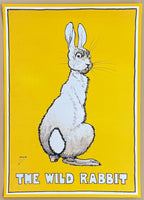 John Hassall exhibition poster - The Wild Rabbit - Children's book - museum artist - art print