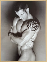 Isabella Wirth exhibition poster - Man with Tattoo - nude - naked - photography - black white - art print