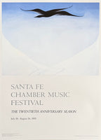 Georgia O'Keeffe exhibition poster - A Black Bird with Snow-Covered Red Hills - museum artist - art print - 1992