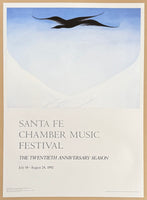 Georgia O'Keeffe exhibition poster - A Black Bird with Snow-Covered Red Hills - museum artist - art print - 1992