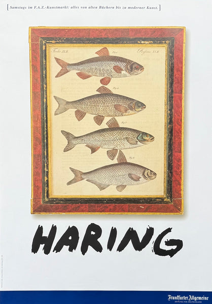 Keith Haring exhibition poster - Fish - Teutsche Flussfische - pop art - museum artist - art print