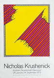 Nicholas Krushenick exhibition poster - Kestner-Gesellschaft Hannover - abstract - op art - museum artist - art print - 1972