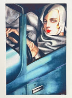 Tamara de Lempicka exhibition poster - Self-portrait - young lady in car - art deco - museum artist - art print - excellent