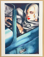 Tamara de Lempicka exhibition poster - Self-portrait - young lady in car - art deco - museum artist - art print - excellent