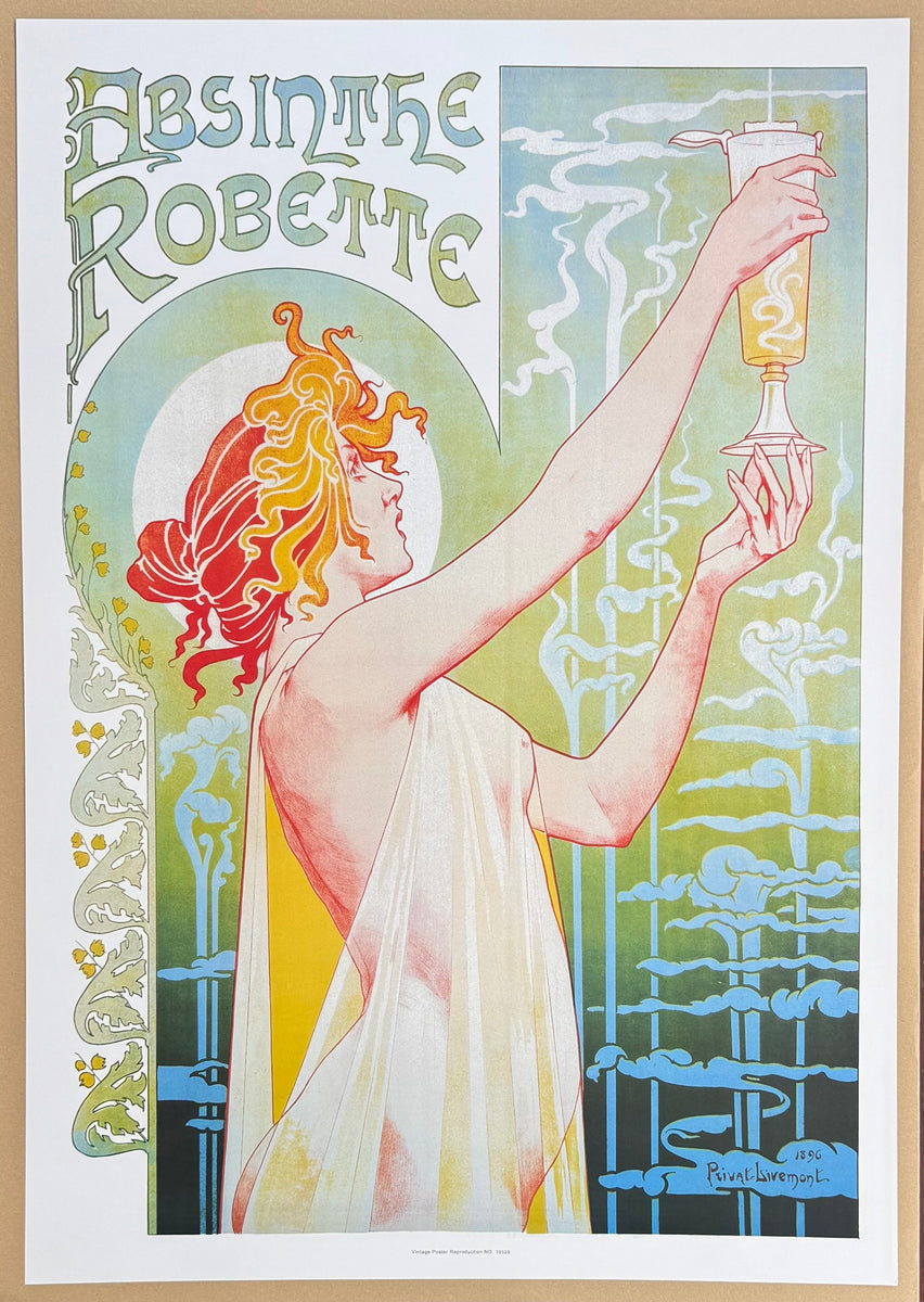 Alfons Mucha exhibition poster - Absinthe Robette - Art Nouveau - Lady ...