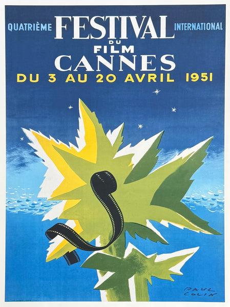 Paul Colin exhibition poster - International Film Festival Cannes - offset lithograph - art print - reproduction