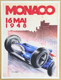 Georges Mattei exhibition poster - Formula 1 - Grand prix - Monaco - 16 May 1948 - car race - art print - high quality reproduction