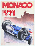 Georges Mattei exhibition poster - Formula 1 - Grand prix - Monaco - 16 May 1948 - car race - art print - high quality reproduction