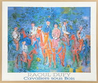 Raoul Dufy exhibition poster - Cavaliers Sous Bois - museum artist - art print - offset litho - 1990