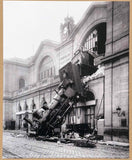 Gare Montparnasse exhibition poster - Train accident - Railways - station - Paris - decorative art - black white photography - art print