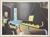 Salvador Dali exhibition poster - Partial Hallucination. Six Apparitions of Lenin on a Piano - museum artist - art print - surrealism - 2002