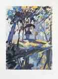 Otto Herbig exhibition poster - By the river Ilm in Weimar - German painter - museum artist - art print - 1964