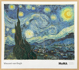 Vincent van Gogh exhibition poster - The Starry Night - MoMa - moon - stars - blue - museum artist - art print