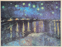 Vincent van Gogh exhibition poster - Starry Night - museum artist - art print - Arles - France - Rhone river