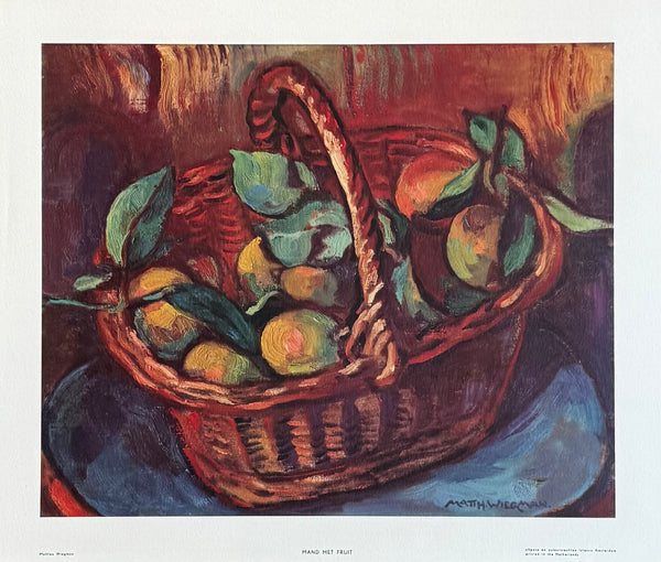 Matthieu Wiegman exhibition poster - Basket with Fruit - museum artist - art print - 1970s