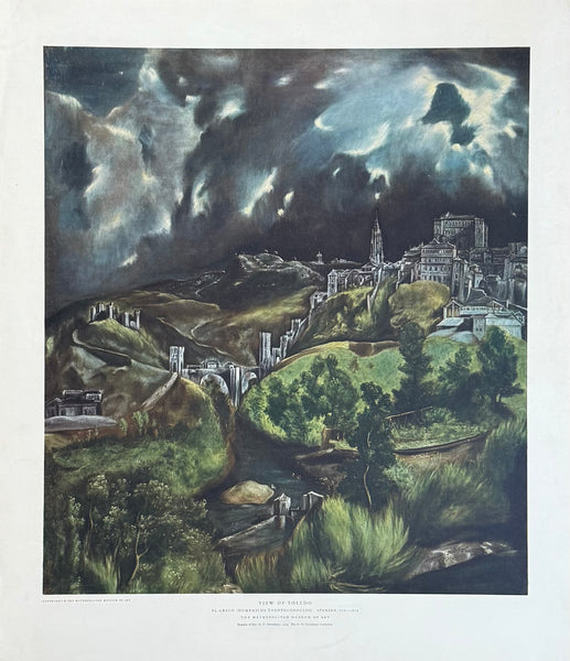 El Greco exhibition poster - View of Toledo - city - museum artist - art print - 1960s