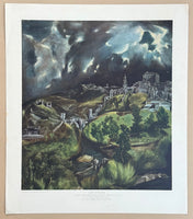 El Greco exhibition poster - View of Toledo - city - museum artist - art print - 1960s