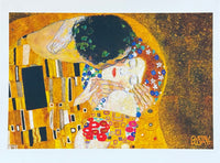 Gustav Klimt exhibition poster - The kiss (detail) - love - romantic - museum artist - art print - gold - silkscreen paper