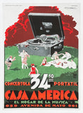 Casa America exhibition poster - music festival - concert - gramophone - decorative art print - reproduction