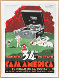 Casa America exhibition poster - music festival - concert - gramophone - decorative art print - reproduction