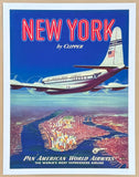 New York exhibition poster - Pan American World Airways - Manhattan - Airplane - Clipper - art print - travel tourism - reproduction