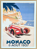 Geo Ham exhibition poster - Formula 1 - Monaco - Grand prix automobile - car race - high quality reproduction - art print