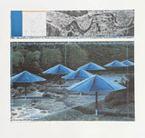 Christo exhibition poster - Blue Umbrellas - installation art - museum artist - art print - 1991