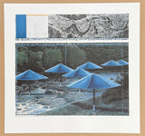 Christo exhibition poster - Blue Umbrellas - installation art - museum artist - art print - 1991
