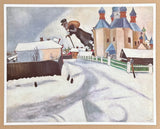 Marc Chagall exhibition poster - Above Vitebsk - museum artist - art print - 1985