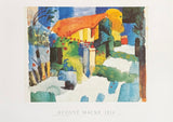 August Macke exhibition poster - House in the garden - 1914 - expressionist - museum artist - art print