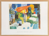 August Macke exhibition poster - House in the garden - 1914 - expressionist - museum artist - art print
