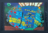 Hundertwasser exhibition poster - Der Blaue Mond - Atlantis - art print