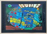 Hundertwasser exhibition poster - Der Blaue Mond - Atlantis - art print