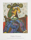 Pablo Picasso exhibition poster - Woman sitting in an arm chair - museum artist - art print