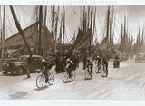 Tour de France exhibition poster - 1930s Racing by the sailboats at Concarneau - decorative art - black white photography - art print