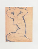 Amedeo Modigliani exhibition poster - Caryatid - Nude Lady - museum artist - art print - 1997
