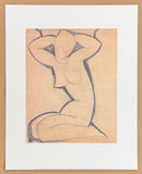 Amedeo Modigliani exhibition poster - Caryatid - Nude Lady - museum artist - art print - 1997